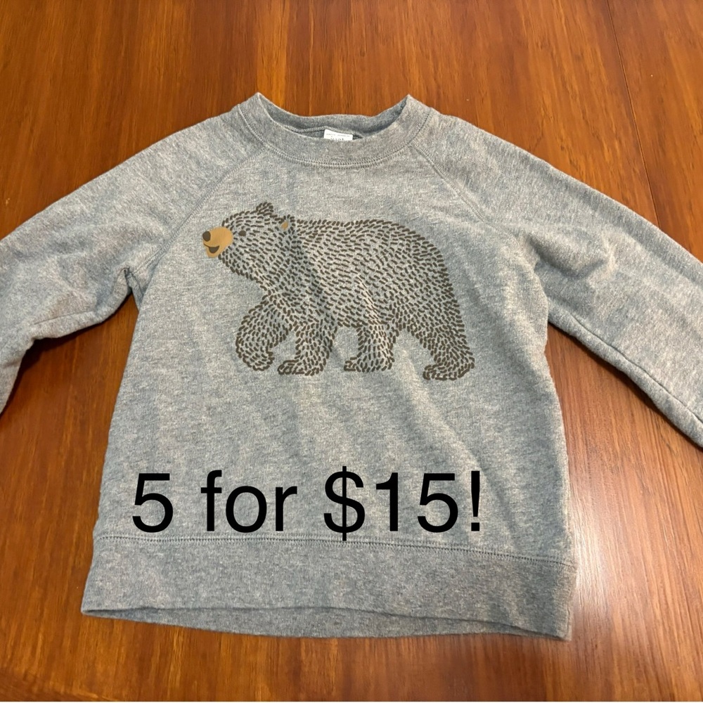 Carter's Gray Sweatshirt with Bear Design